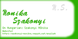 monika szakonyi business card