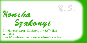 monika szakonyi business card